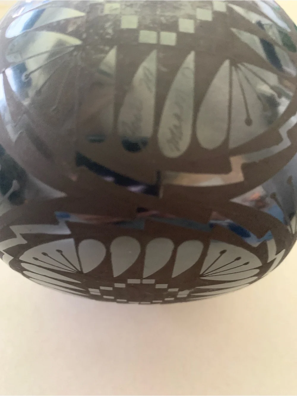 MATA ORTIZ Signed Blackware 5” X 4.50 Vase/Seed Pot. Handmade Mexican Pottery